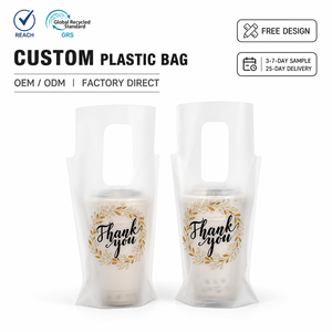 Té de la leche, café, vino, jugo, cerveza, agua mineral, bebidas energéticas Bolsas de entrega portátiles Se puede imprimir el patrón del logotipo Bolsa de agradecimiento - Product Image 1