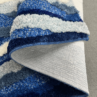Maßgefertigter Tufting-Teppich Meereswellen-Teppich Dekorativer Moderner Abstrakter Designer-Teppich nach Maß 3D-Plüsch-Effekt Teppich