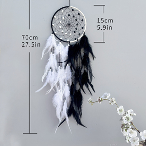 Pendentif <span class=keywords><strong>attrape</strong></span>-rêves <span class=keywords><strong>en</strong></span> plumes <span class=keywords><strong>en</strong></span> métal, artisanat, <span class=keywords><strong>pour</strong></span> décoration murale de la maison, cadeau de mariage - Product Image 5