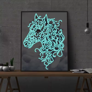 Diy Diamond <strong>Painting</strong> Kit Custom Rainbow <strong>Horse</strong> Luminous <strong>Painting</strong> by Numbers Home Decor Ideal Gift Mosaic Embroidery - Product Image 4