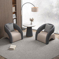 Ensemble table et chaises en cuir moderne pour bureau de vente/lobby, une table et deux chaises, mobile, style hôtel, pour négociation, réception, villa, centre commercial