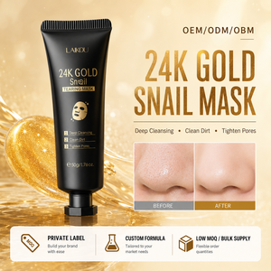 OEM/ODM/OBM LAIKOU Mascarilla Facial Peel-off de Lámina de Oro y Baba de Caracol 50g en Caja de Color para Limpieza de Poros y Eliminación de Puntos Negros - Product Image 1