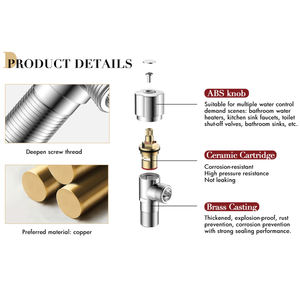 Vanne d'arrêt d'<span class=keywords><strong>angle</strong></span> 1/2 en acier inoxydable chromé en gros bon marché avec poignée en ABS à noyau de cartouche en laiton - Product Image 3
