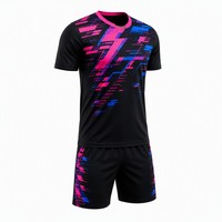 Ensemble de maillots de football personnalisés par sublimation 2026, motif néon Glitch Art, séchage rapide, respirant, uniforme de football, kit d'équipe OEM ODM, MOQ 1