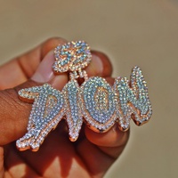 Bijoux hip-hop personnalisés en argent 925 Prog GRA VVS Moissanite Pendentif personnalisé avec nom en écriture cursive