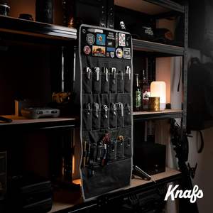 Échantillon gratuit de la vente en gros de l'usine d'étuis de chef en toile personnalisé 10 fentes pour couteaux et un grand sac à rouleau pour couteaux de poche à fermeture éclair - Product Image 4