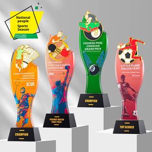 Course sur piste Marathon <span class=keywords><strong>Relay</strong></span> Race Trophée en cristal de verre écologique longue distance Prix sur mesure Cadeaux du salon - Product Image 3