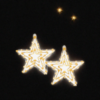 Leuchtender Stern 2 Stück 75 LED Outdoor Hängender Weihnachtsstern 30cm