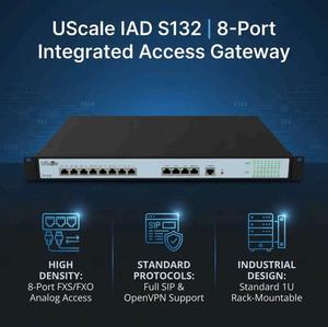 Passerelle VoIP FXS UScale IAD S132-8 à 8 ports, convertisseur analogique vers <span class=keywords><strong>IP</strong></span> SIP RJ45, dispositif d'accès intégré pour système PBX - Product Image 2