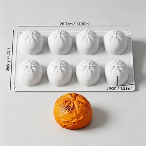 Orange-Shaped Silicone Cake Mold 8-Cavity Baking Mousse Chocolate Mold Commercial Use - Product Image 1