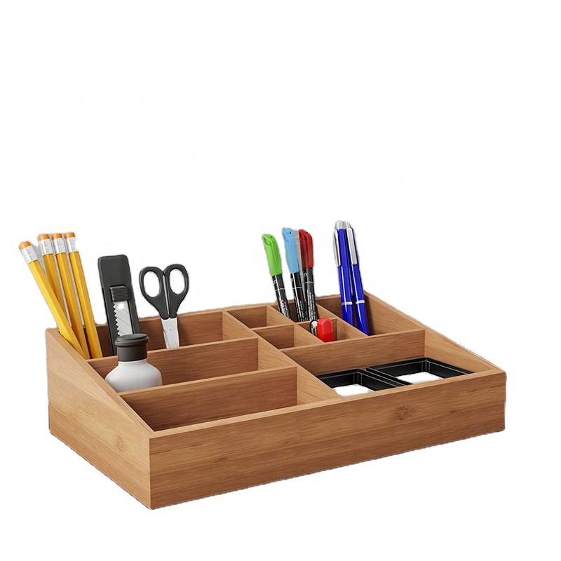 10 отделений, бамбуковый органайзер для стола