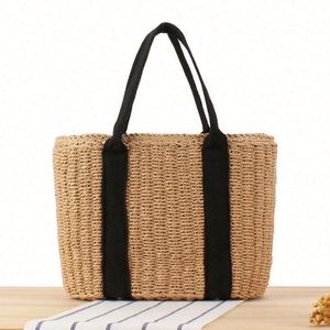 Wholesale Summer <b>Beach</b> Travel Paper Woven <b>Bag</b> Handmade Woven <b>Large</b> Capacity Vacation Tote Straw <b>Bag</b> - Product Image 1