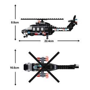 WOMA TOYS C0564 <span class=keywords><strong>Vente</strong></span> chaude en usine Cadeaux Premium Blocs de construction de scène d'hélicoptère armé SWAT Jouet Juguete Barato - Product Image 3
