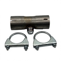 Collier de serrage en acier inoxydable pour sonde Lambda 51 mm (2 po) – Connecteur de réparation de tuyau d'échappement avec 2 colliers de serrage