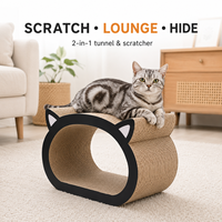 Tunnel pour chat en carton classique écologique personnalisé, griffoir, lit, maison de détente en carton ondulé, OEM ODM certifié FSC Pet-Cheer