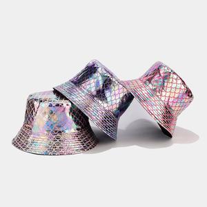 Moda brillante PU sirena escala Reversible <span class=keywords><strong>lluvia</strong></span> cubo gorra hombres y mujeres diario esquí Casual aplicable <span class=keywords><strong>para</strong></span> fiesta Rave - Product Image 4