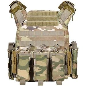 เสื้อกั๊กยุทธวิธีมัลติแคม MOLLE พร้อมแผ่นกันกระสุน สายสะพายไหล่แบบปลดเร็ว อุปกรณ์กลางแจ้ง - Product Image 1