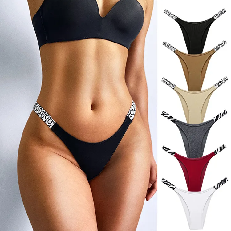 Perizoma-tangas de algodón para mujer, ropa interior Sexy, tangas de cintura media, bragas para chicas adultas