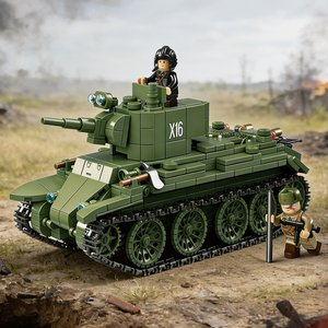 675 Piezas de Bloques de Construcción de Tanques, Tanque Ligero BT-7 de la Unión Soviética de la Segunda Guerra Mundial, Soldados y Armas, Juguetes de Bloques de Construcción - Product Image 1