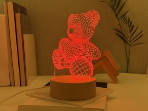 Nhà Máy bán hàng trực tiếp của vòng gỗ rắn ánh sáng cơ sở nhỏ ánh sáng ban đêm Acrylic mô hình tùy chỉnh doanh nghiệp <span class=keywords><strong>USB</strong></span> ánh sáng ban đêm - Product Image 3