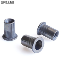 Fabrication sur mesure de écrous à riveter métriques/im impériales M3-M12 en alliage zinc-nickel, à tête plate, corps moleté, à extrémité ouverte