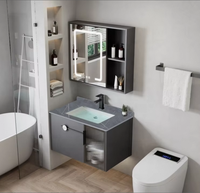 Meubles de salle de bain contemporains modernes, meuble-lavabo avec miroir, lavabo, solution de rangement de haute qualité, style nouveau et populaire