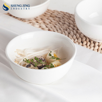 Shengjing bol de riz en porcelaine blanche de 4.5 pouces, vaisselle en céramique pour Restaurant hôtel Logo personnalisé Western en Stock