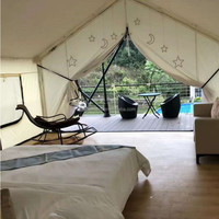 2023 Camping Hôtel tente Resort Bois Structure Anti-UV Étanche En Plein Air hôtel de luxe Safari Tente