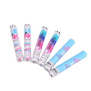 Popular Heart-Shaped Pink & Powder Blue Confetti Popper Gender Reveal Smoke Cannon Christmas Fireworks & Firecrackers