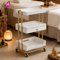 Nouvelle chariot de rangement mobile en acier au carbone de haute qualité pour salon de beauté, spa et barbier, avec tiroirs