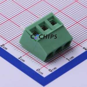 1715734 Screw Terminal Block Through hole Component (THT),P=5.08mm Connector 1x3P 5.08mm Green Through Hole - Product Image 1