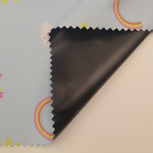 100% tissu pongé en polyester avec revêtement en PU noir ignifuge et coupe-vent 75d compte de fil pour les chaussures de vestes de garçon - Product Image 5