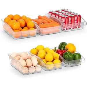 塑料餐具室橱柜收纳箱和厨房收纳箱的食物储存容器6件套