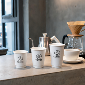 Custom Logo Disposable Biodegradable Double <b>Wall</b> <b>Insulation</b> Thickened Coffee Tea <b>Paper</b> Cup for Hot Drink Takeaway Packaging - Product Image 1