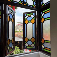 Fenêtre à battant extérieure en bois de style chinois moderne, avec moustiquaire magnétique, verre insonorisé, ouverture horizontale extérieure