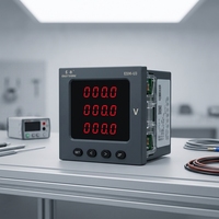 Voltmètre numérique triphasé ES96-U3, affichage LED 3 lignes, RS485 Modbus RTU, protection IP65, précision 0,5, montage sur panneau