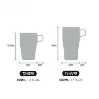 Mug de table en acier inoxydable à double paroi avec poignée confortable, sans BPA, mug à café isotherme pour le bureau, la maison, l'usage quotidien