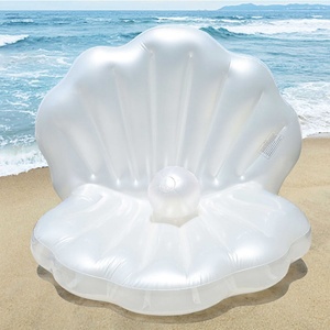 Blow up Large Clam <b>Floatie</b> with Pearl Ball, Raft Chair for Swimming Pool Summer Party for <b>Adults</b> Inflatable Seashell Pool Float - Product Image 3