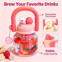 Bouteille d'eau en plastique grande capacité avec paille, portable, anti-fuite, pour enfants, sport, extérieur et école - Vente en gros