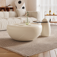 Table basse ronde SPARKLE ensemble de tables basses en verre trempé design de luxe moderne et léger