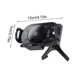 Support de téléphone pliable pour <span class=keywords><strong>voiture</strong></span> A3 15W avec <span class=keywords><strong>chargeur</strong></span> sans fil, pince de ventilation et ventouse pour Mate XS X5 X6 X7 - Product Image 6