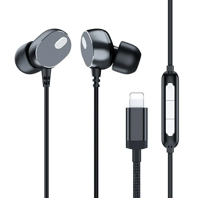 Harga Pabrik Handsfree EarphMFI Asli Kualitas Tinggi Kontrol Kawat Earphone In-Ear untuk App-le 8Pin Dalam Stok Grosir