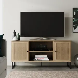 Unique And Modern TV Stands With Rattan TV Stand For TVs Up To 55" Rattan Furniture Television Cabinets
