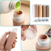Kit de voyage portable OEM 90ml/3oz anti-fuite, pliable, approuvé TSA, en silicone réutilisable pour articles de toilette