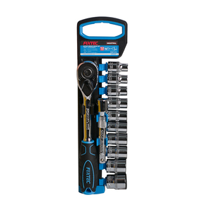 Juego de Llaves de Tubo FIXTEC de 1/4'', 3/8'' y 1/2'' con Trinquete de Liberación de 72 Dientes y 12 Piezas FHST0612/FHST1012 - Product Image 3
