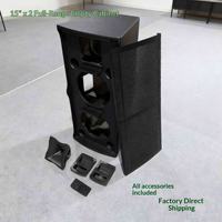 Caisson de haut-parleur audio vide OEM V45 double 15 pouces, construction en MDF/contreplaqué en option, équipé d'accessoires audio, fabriqué en Chine