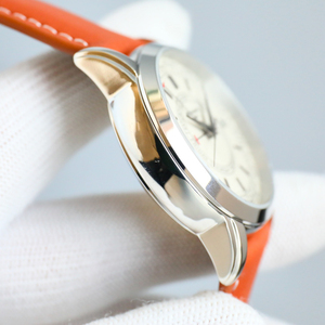 Montre mécanique classique vintage haut de gamme 2026 pour femmes et hommes, style blanc, bracelet orange, tendance mode - Product Image 4