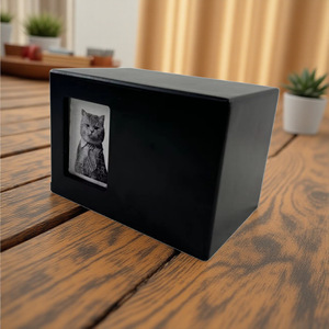 Pet Memorial <b>Urn</b> Rectangle 16x11 Solid Color Covered For <b>Cat</b> Dog Funeral Supplies - Product Image 1