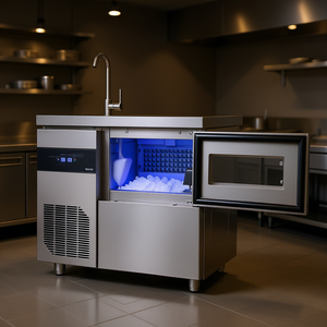 Máquina de Hielo Comercial Vevor, 132 Libras/24H, 30 Libras de Almacenamiento, Acero Inoxidable, Independiente, Equipo de Cocina - Product Image 2