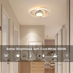 Nueva Lámpara de Techo LED Moderna, Lámparas de Techo Empotradas, Lámparas de Techo Cercanas al Techo, 2 Anillos Redondos, Lámparas de Pasillo para Dormitorio - Product Image 2